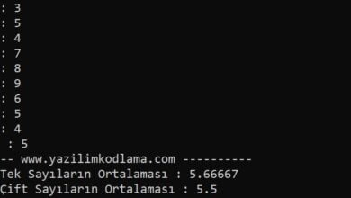 C++ Girilen Sayılardan Tek ve Çift Ortalamasını Ayrı Ayrı Hesaplama – Web Tasarım & Programlama