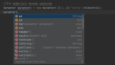 Java Sınıf ve Nesne Kullanımı – Web Tasarım & Programlama