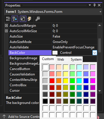 C# Form Arkaplan Rengi Değiştirme – Web Tasarım & Programlama