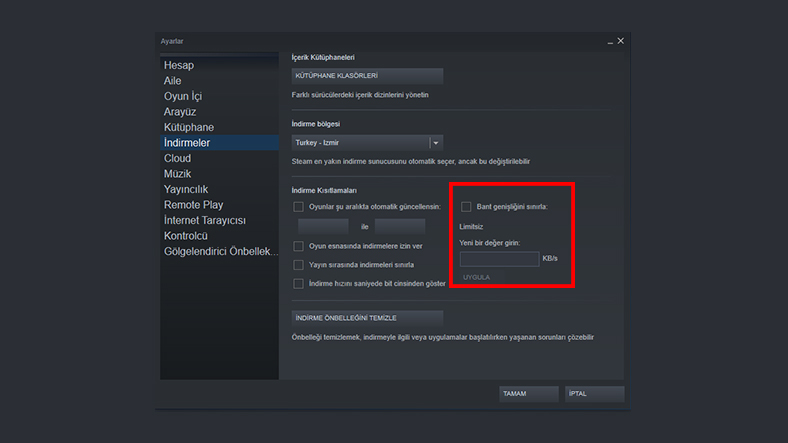 steam indirme hızı yükseltme