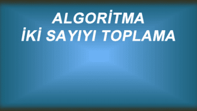 Algoritma – İki Sayıyı Toplama – Web Tasarım & Programlama