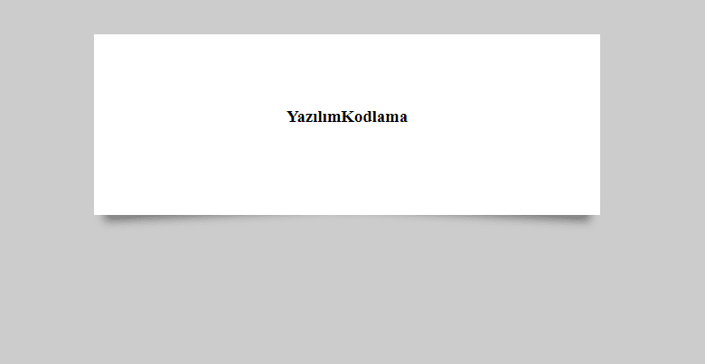 HTML CSS Div Gölge Efekti Verme – Web Tasarım & Programlama