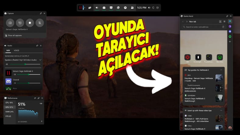 Microsoft, Oyun Oynarken Zorlandığınız Yerlerde Çok İşinize Yarayacak Oyun İçi Tarayıcı Edge Game Assist'i Duyurdu