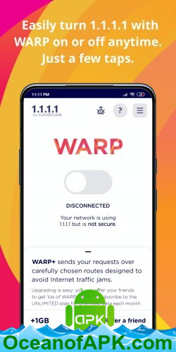 1.1.1.1 (Cloudflare DNS) - Faster & Safer Internet v6.7 [Unlimited] APK Free Download