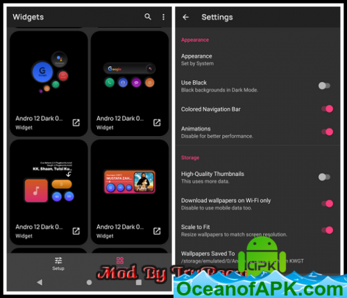 Andro 12 Darkmorphism KWGT v1.4.0 [Mod] APK Free Download