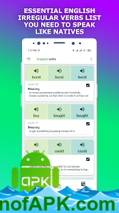 English Irregular Verbs. Vocabulary Builder App v1.0.4 [PRO] APK Free Download