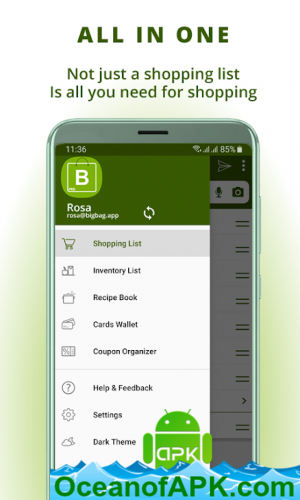 Grocery listing, card coupon pockets: BigBag Professional v9.8 construct 128 APK Free Obtain