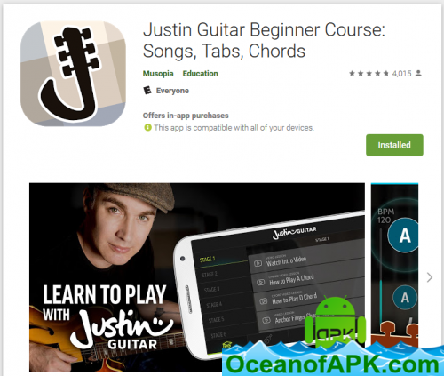 Justin Guitar Beginner Course Songs, Tabs, Chords v2.2.4 [Premium] APK Free Download