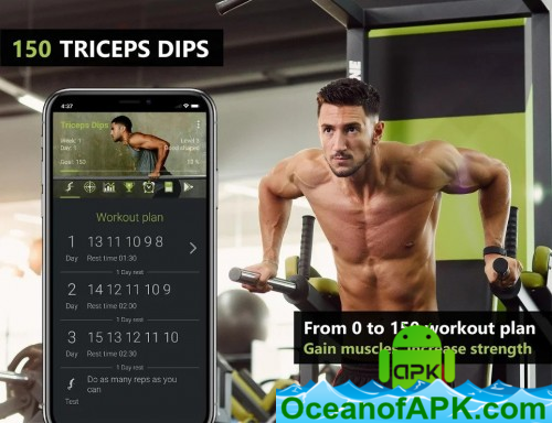150 Triceps Dips - Bigger Chest Workout v2.8.5 (Premium) APK Free Download