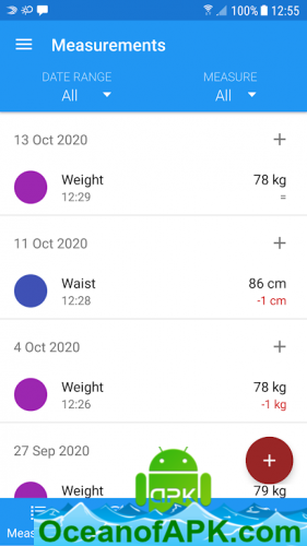Body measurements - weight, BMI, waist, fat, pulse v1.9.4 [Pro] APK Free Download