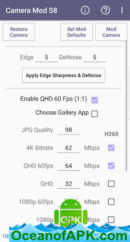 Camera Mod S8 - Bitrate & Settings [ROOT] v2.55 APK Free Download