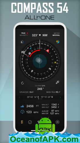 Compass 54 (All-in-One GPS, Weather, Map, Camera) v1.4.4 [Pro] APK Free Download