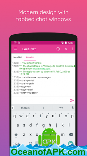 CoreIRC – social chat and DCC file transfers v20.08wk33 (Paid) APK Free Obtain