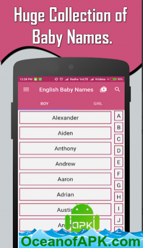 English Baby Girl & Boy Names With Meaning v1.2 [Mod][Ads-Free] APK Free Download