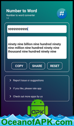 Number to word converter offline v1.3 [Paid] APK Free Download