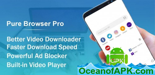 Pure Browser Pro-Ad Blocker,Video Download v2.4.7 [Mod] APK Free Download