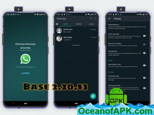 WhatsApp Messenger v2.20.26 Mod [Dark With Privacy] APK Free Download
