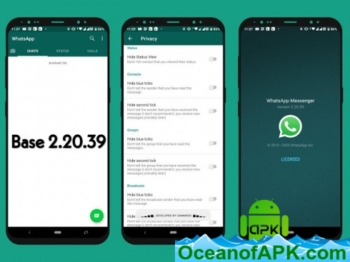 WhatsApp Messenger v2.20.39 Mod [Dark With Privacy] APK Free Download