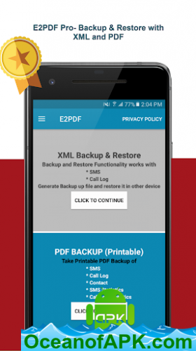 E2PDF Professional – SMS and Name Backup with Restore v27.4.19 (Paid) APK Free Obtain