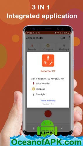Voice Recorder - Compass - Flashlight (3 in 1) v1.0.2 [Ads-Free] APK Free Download